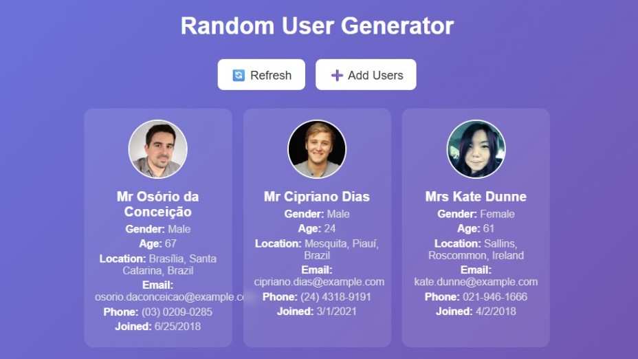 Random Users project preview