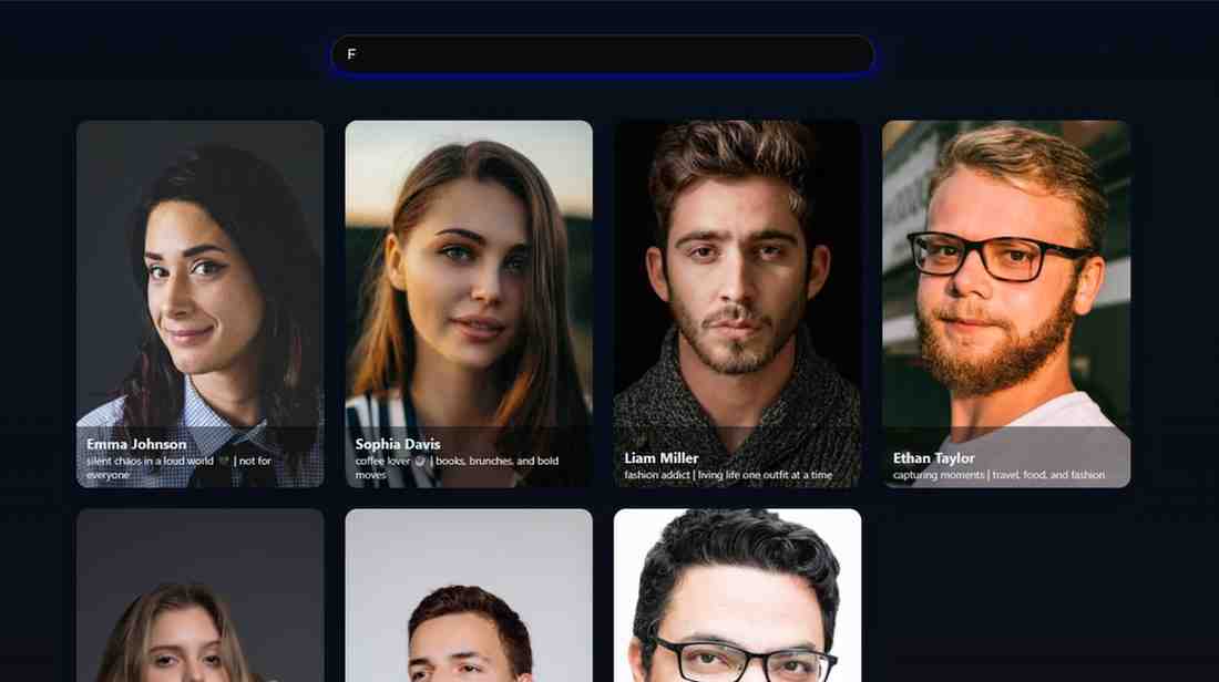Real Time Search Filter project preview